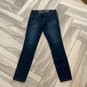 Express dark wash jean leggings size 6